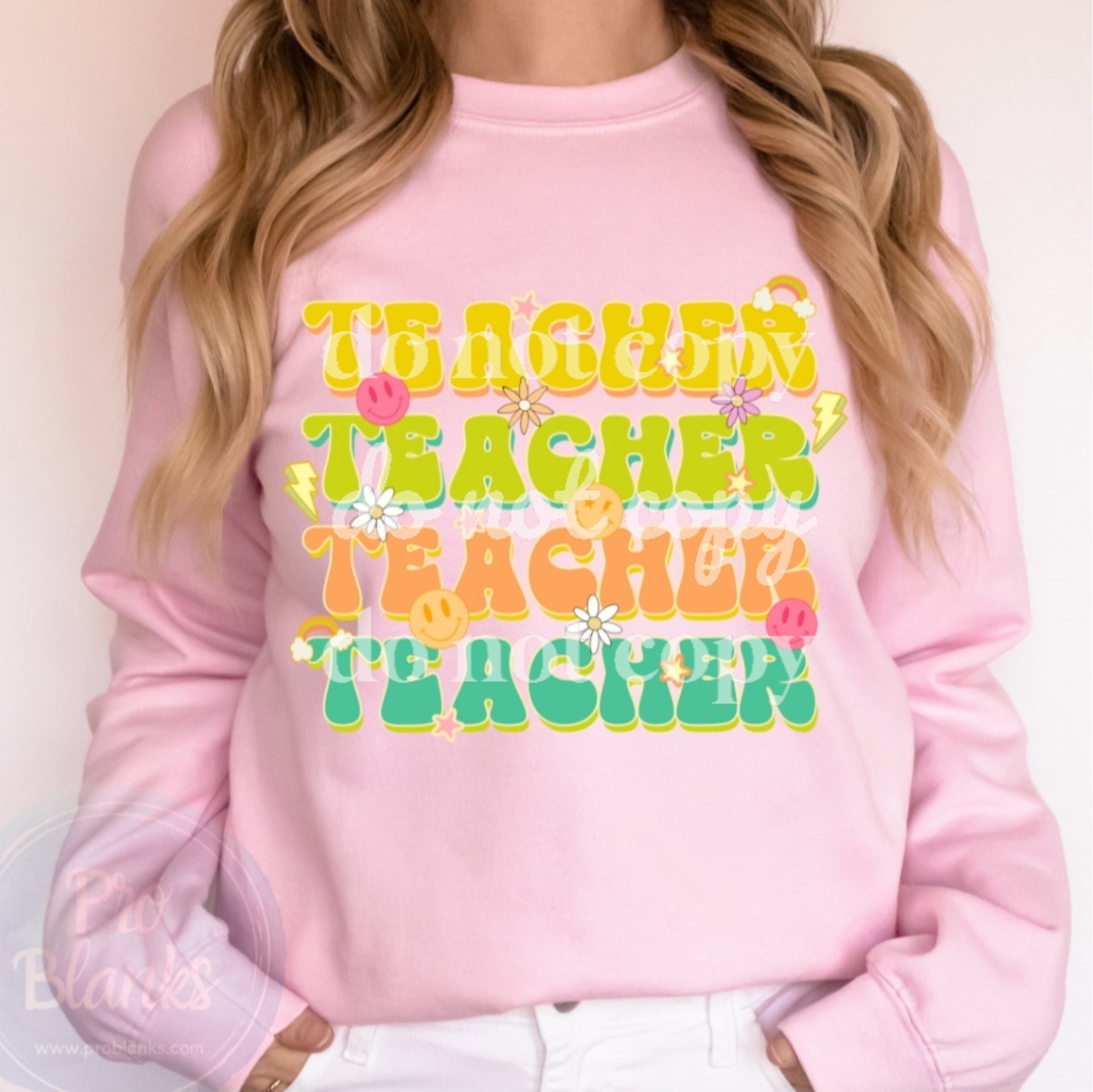 Teacher Smile- Ready to Press DTF Transfer Full Color | Pro Blanks