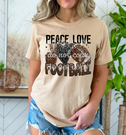 Peace Love Football - Ready to Press DTF Transfer Full Color