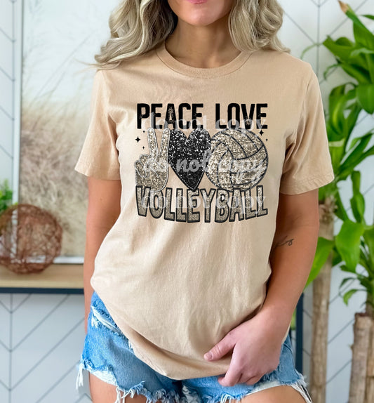 Peace Love Volleyball - Ready to Press DTF Transfer Full Color