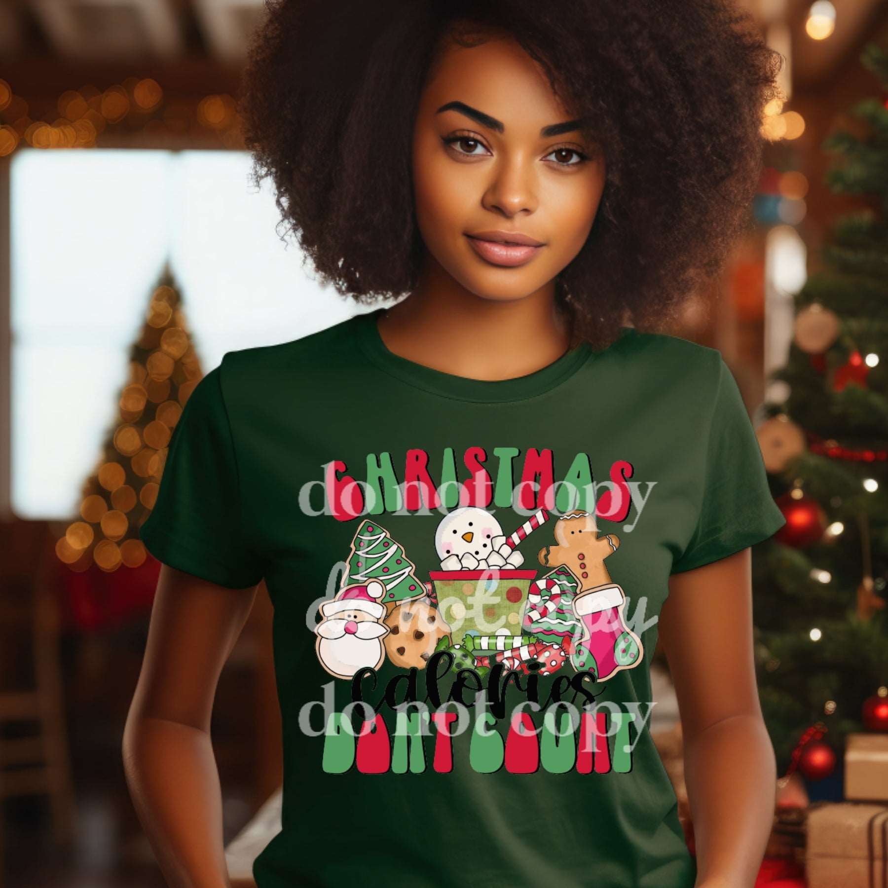 Christmas Calories Don't Count - Ready to Press DTF Transfer Full Color