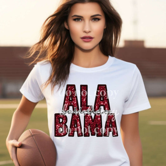 Alabama RT Sequins  - Ready to Press DTF Transfer Full Color