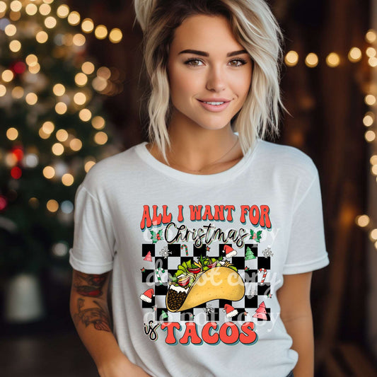 Christmas Tacos - Ready to Press DTF Transfer Full Color