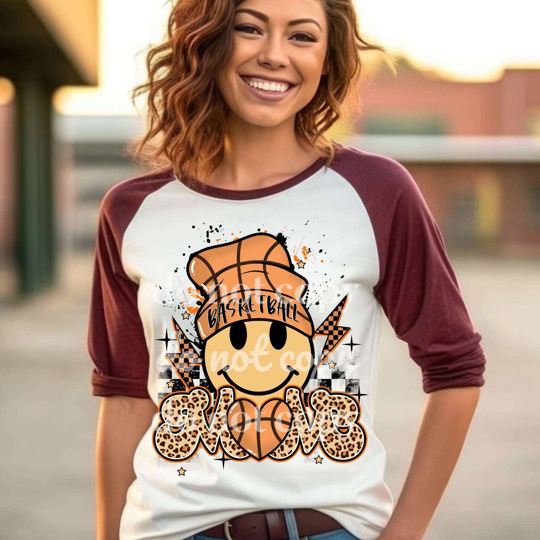 Basketball Mom Smile  - Ready to Press DTF Transfer Full Color