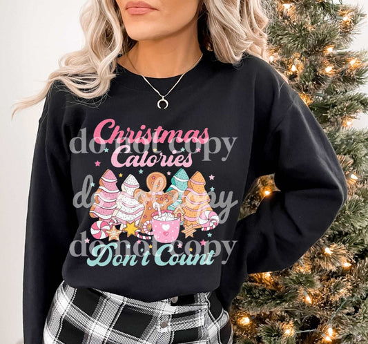 Christmas Calories Don't Count Pastel - Ready to Press DTF Transfer Full Color