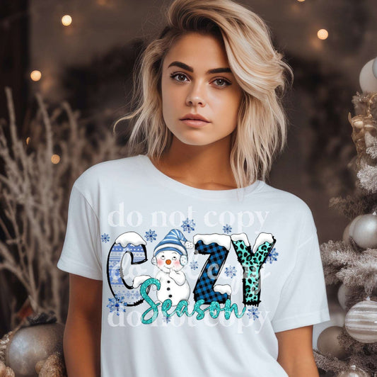 Cozy Season Snowman - Ready to Press DTF Transfer Full Color