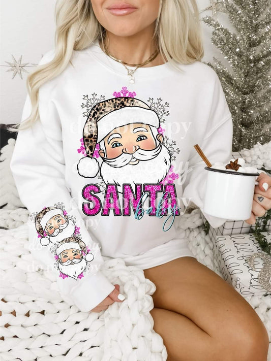 Santa Baby Sequin Embroidered - Ready to Press DTF Transfer Full Color