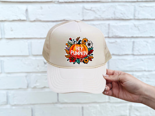 Hey Pumpkin #3435 HAT PATCH ONLY - Ready to Press DTF Transfer Full Color