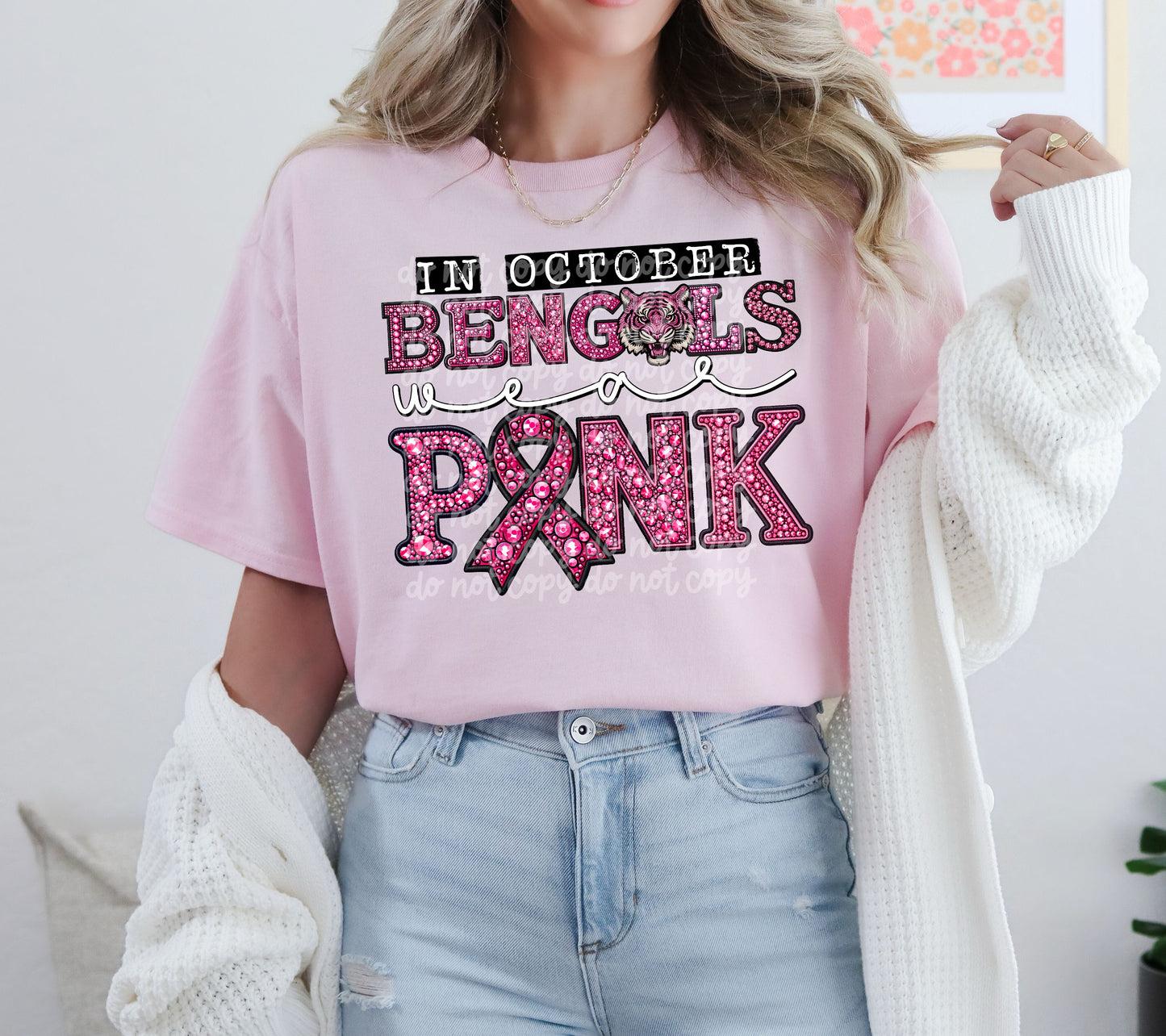 In October Bengals Wear Pink #3652 - Ready to Press DTF Transfer Full Color