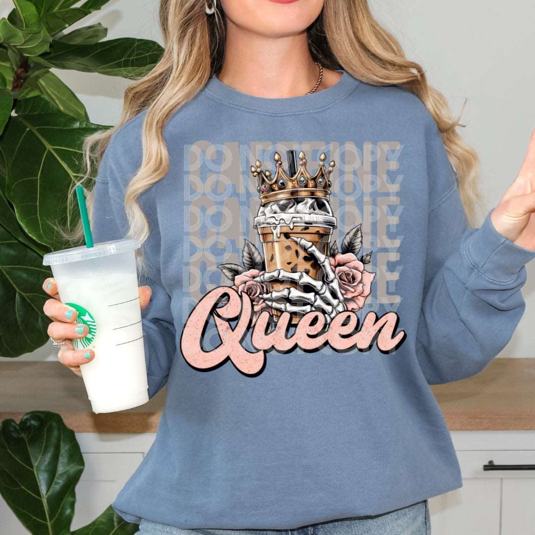 Caffeine Queen #1295 - Ready to Press DTF Transfer Full Color