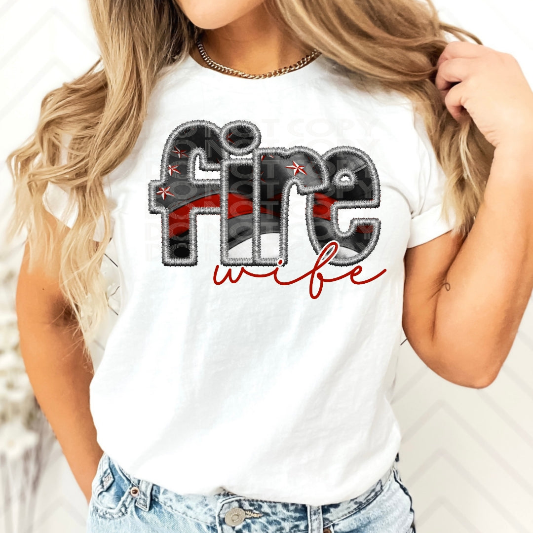 Fire Wife #1399  - Ready to Press DTF Transfer Full Color