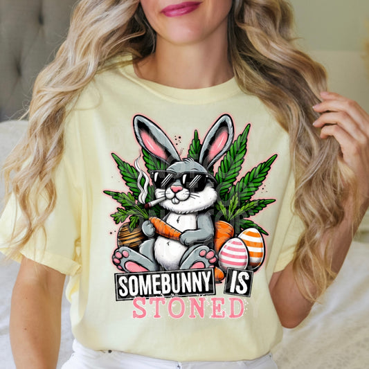 Some Bunny Is Stoned #1733 - Ready to Press DTF Transfer Full Color