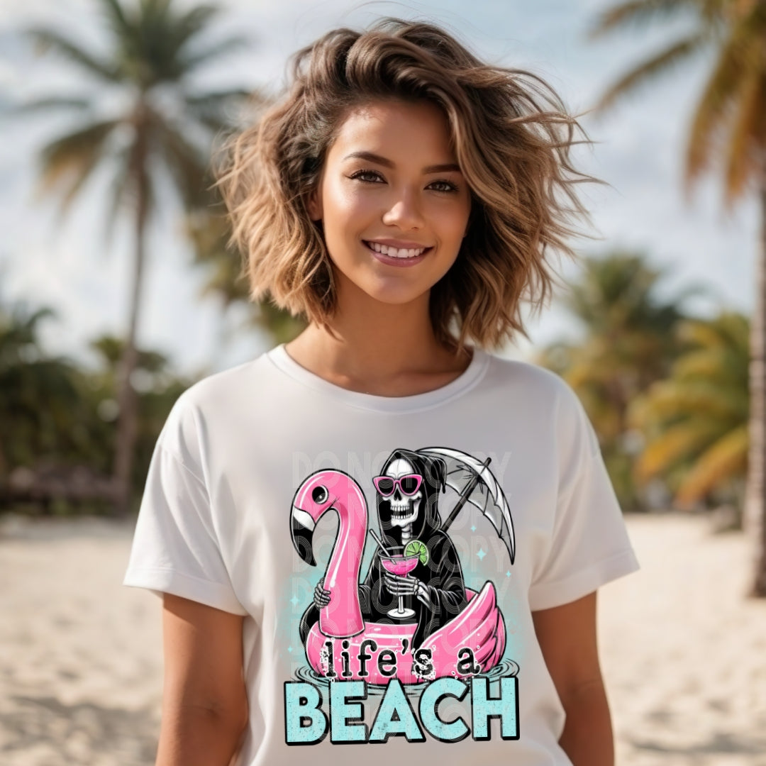 Lifes A Beach #1837 - Ready to Press DTF Transfer Full Color