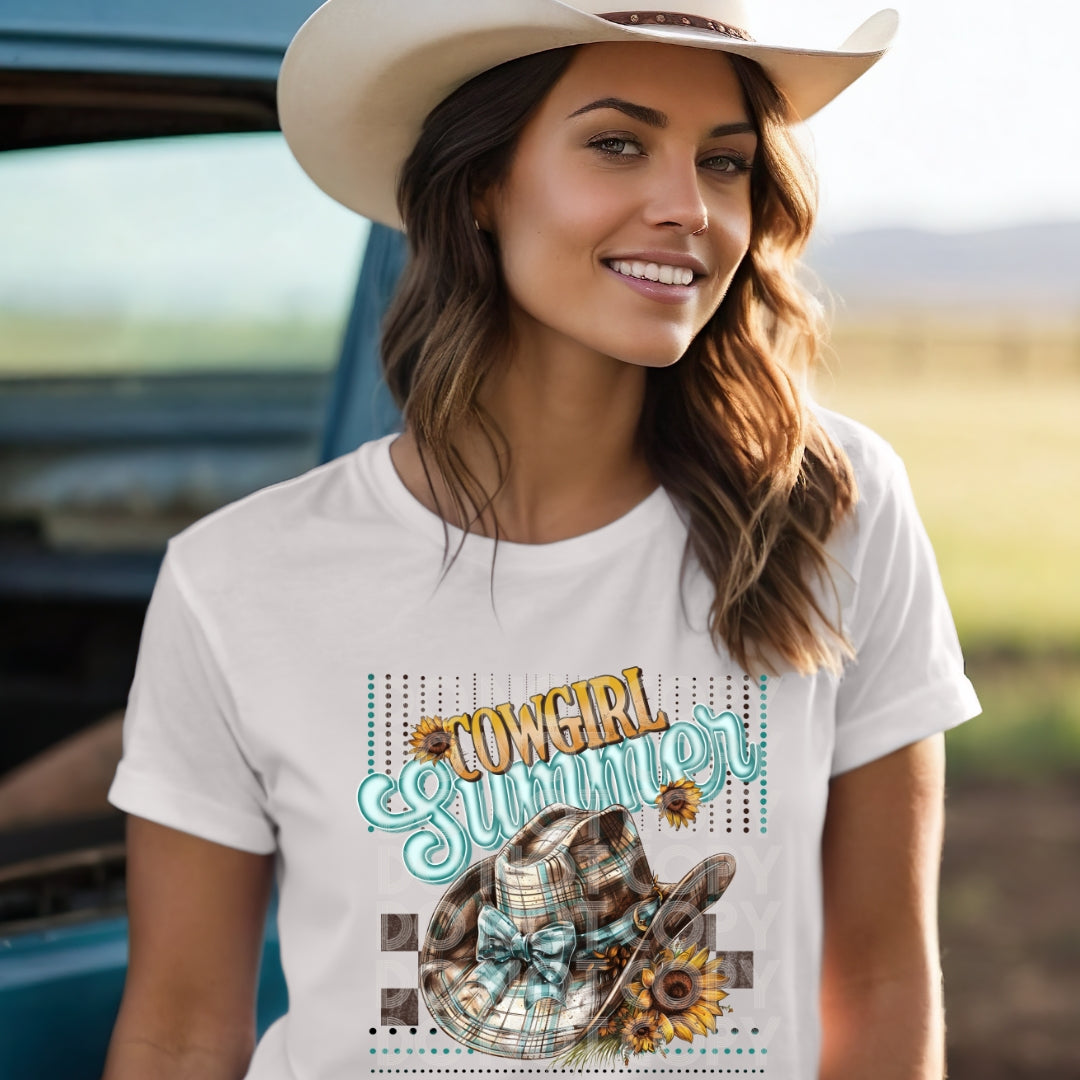 Cowgirl Summer #1904 - Ready to Press DTF Transfer Full Color - Pro Blanks