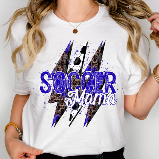 Soccer Mama Blue Bolts #2074 - Ready to Press DTF Transfer Full Color