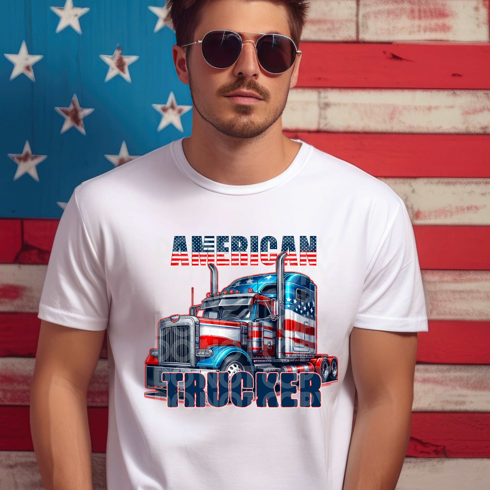 American Trucker #3316 - Ready to Press DTF Transfer Full Color