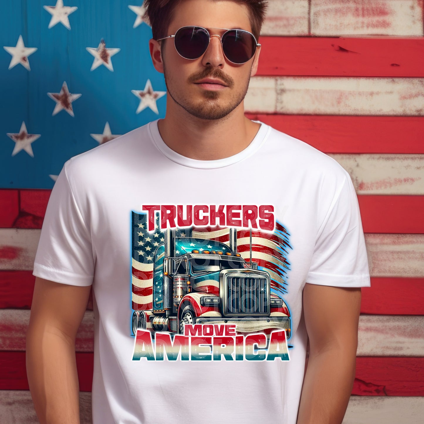 Truckers Move America #3320 - Ready to Press DTF Transfer Full Color