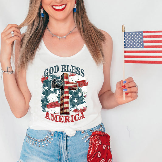 God Bless America #3301 - Ready to Press DTF Transfer Full Color
