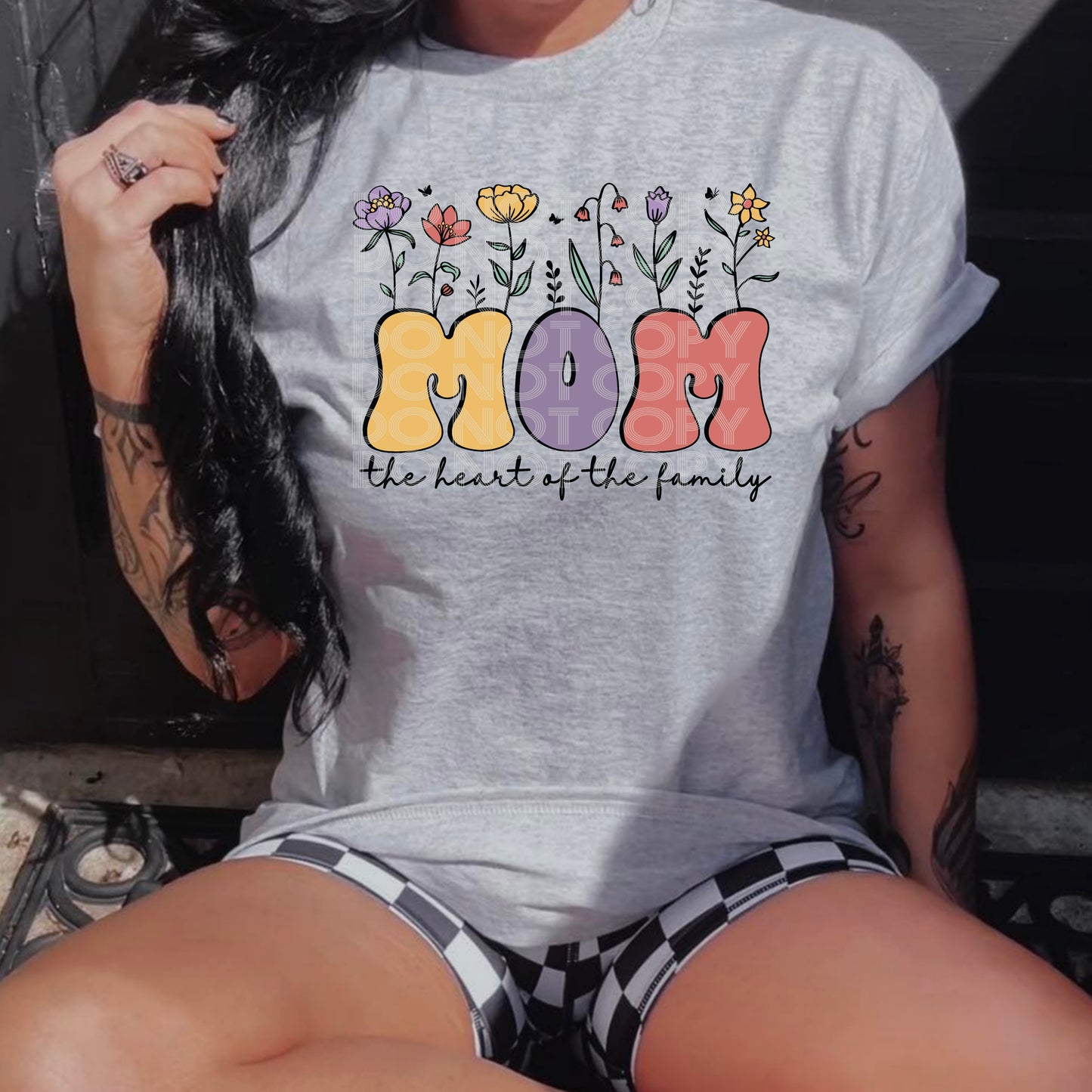 Mom The Heart Of The Family #3395 - Ready to Press DTF Transfer Full Color