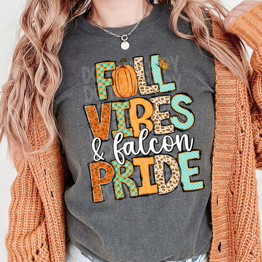 Fall Vibes and Falcon Pride #3590 - Ready to Press DTF Transfer Full Color - Pro Blanks