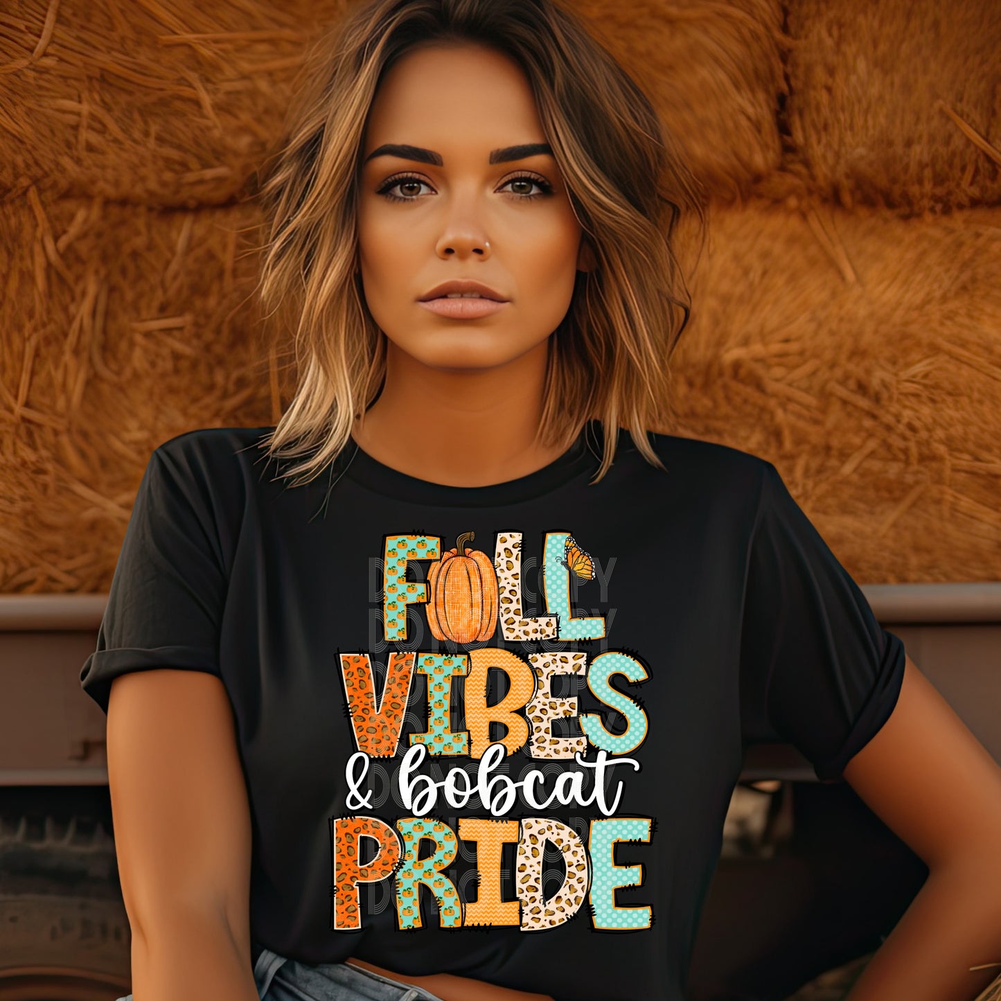 Fall Vibes and Bobcat Pride #3588 - Ready to Press DTF Transfer Full Color - Pro Blanks