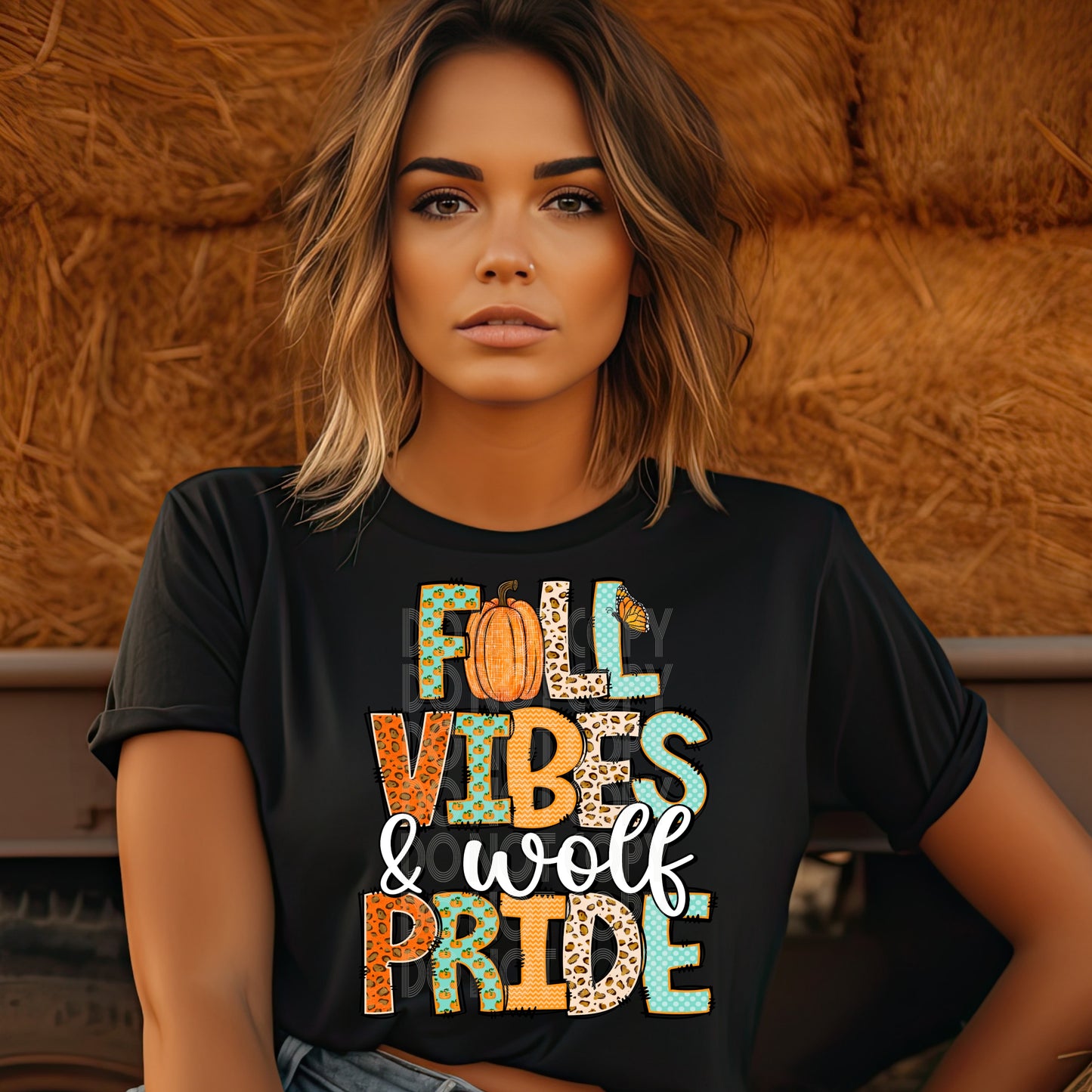 Fall Vibes and Wolf Pride #3586 - Ready to Press DTF Transfer Full Color - Pro Blanks