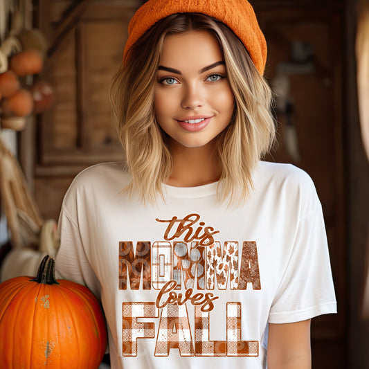 This Momma loves fall #3767 - Ready to Press DTF Transfer Full Color - Pro Blanks