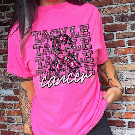 Tackle Cancer #3836 - Ready to Press DTF Transfer Full Color