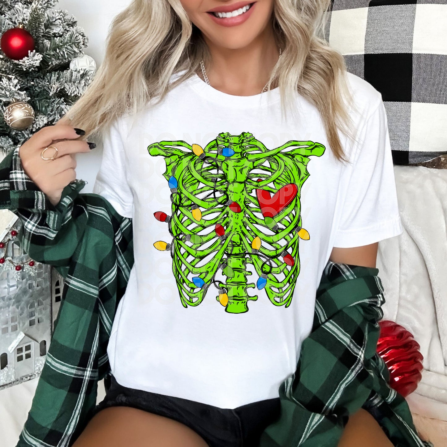 Grinch Ribcage #3880 - Ready to Press DTF Transfer Full Color