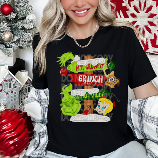 The Grinch Sign #3878 - Ready to Press DTF Transfer Full Color