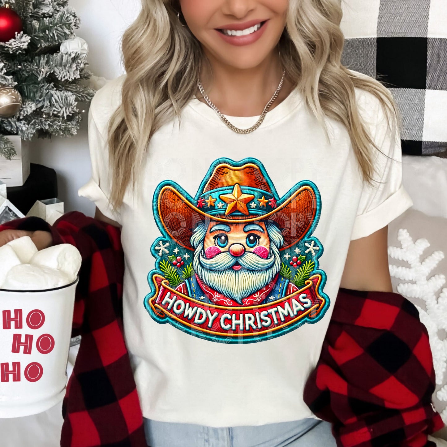 Howdy Christmas Santa #4117 - Ready to Press DTF Transfer Full Color