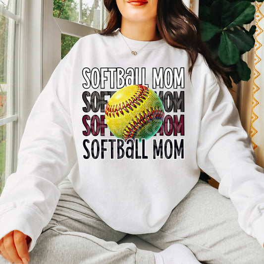 Softball Mom #4184 - Ready to Press DTF Transfer Full Color