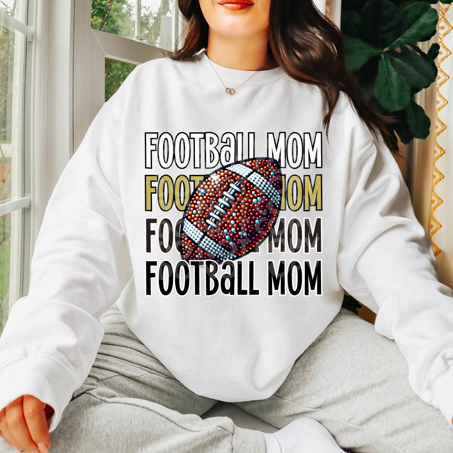 Football Mom #4179 - Ready to Press DTF Transfer Full Color