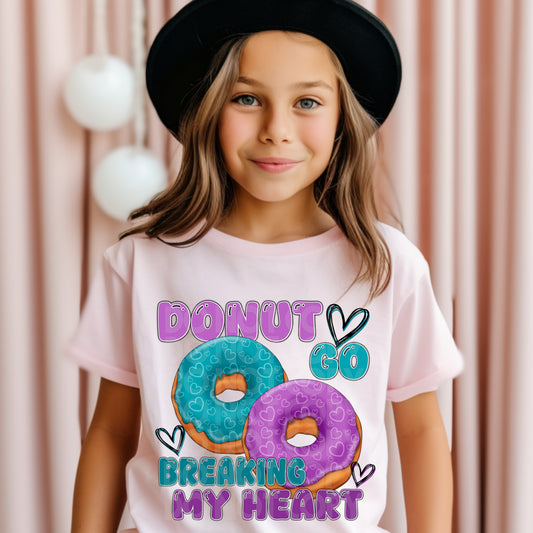 Donut Go Breaking My Heart Purple #4208 - Ready to Press DTF Transfer Full Color