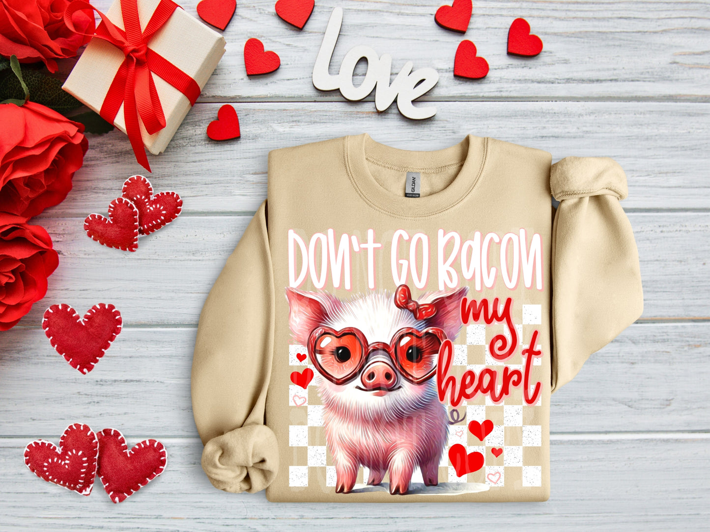 Bacon My Heart #4297 - Ready to Press DTF Transfer Full Color