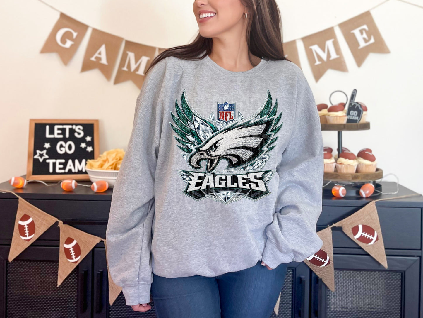 Eagles Bling #4384 - Ready to Press DTF Transfer Full Color