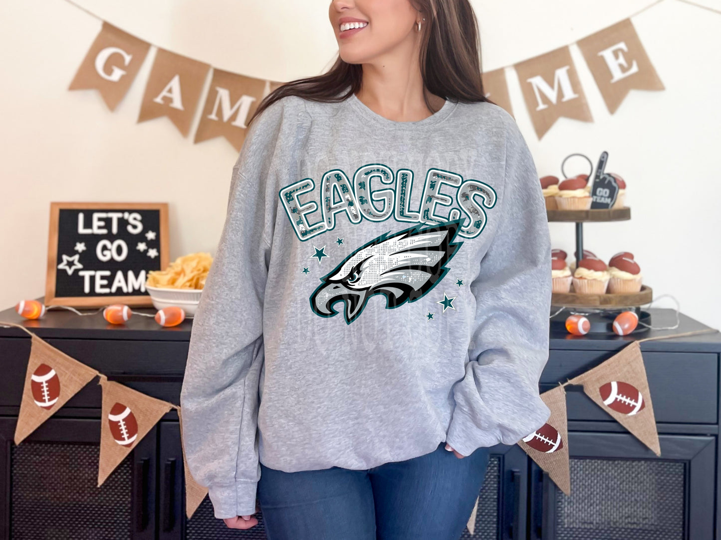 Eagles Rhinestone #4368 - Ready to Press DTF Transfer Full Color