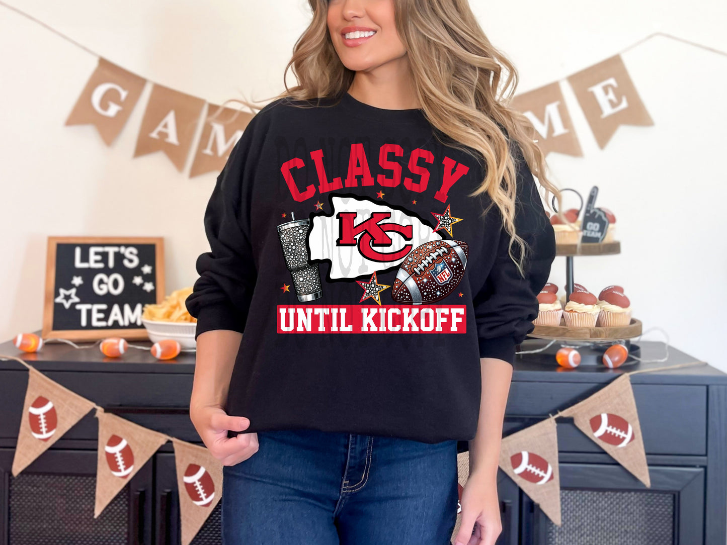 Classy Until Kickoff Chiefs #4390 - Ready to Press DTF Transfer Full Color