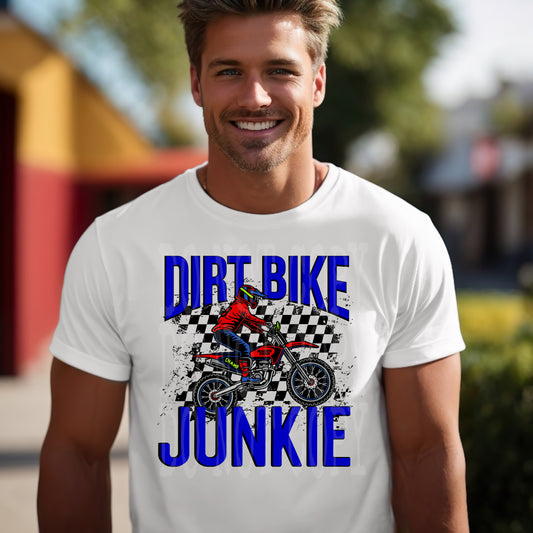 Dirt Bike Junkie #4565 - Ready to Press DTF Transfer Full Color