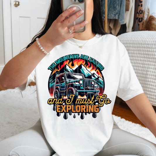 The Mountains Are Calling #4664 - Ready to Press DTF Transfer Full Color