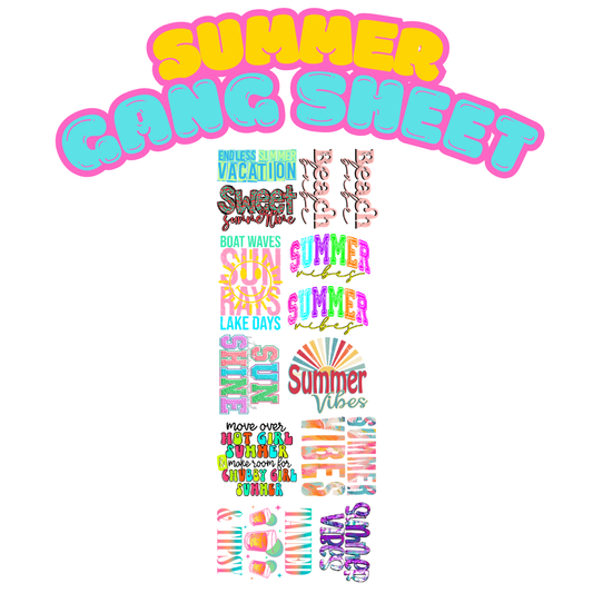 Summer Premade 22x60 DTF Gang Sheet