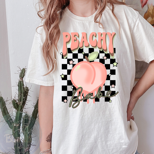 Peachy Babe - Ready to Press DTF Transfer Full Color