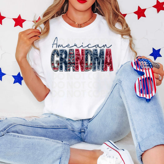 American Grandma #3230 - Ready to Press DTF Transfer Full Color