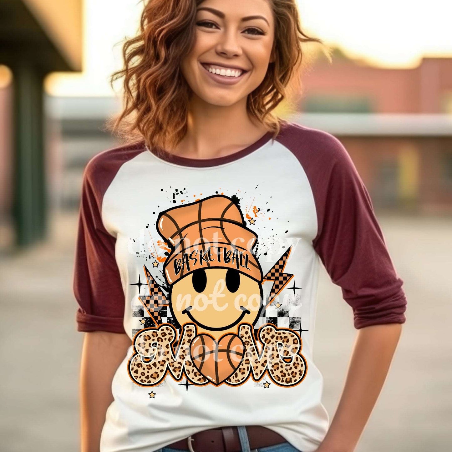 Basketball Mom Smile  - Ready to Press DTF Transfer Full Color