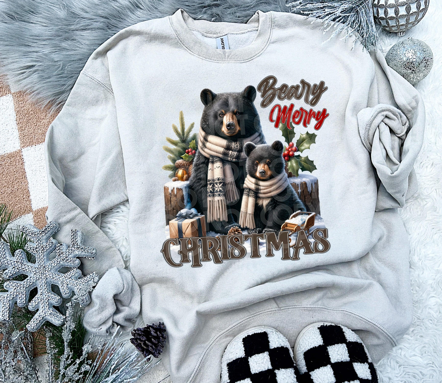 Beary Merry Christmas #4053 - Ready to Press DTF Transfer Full Color