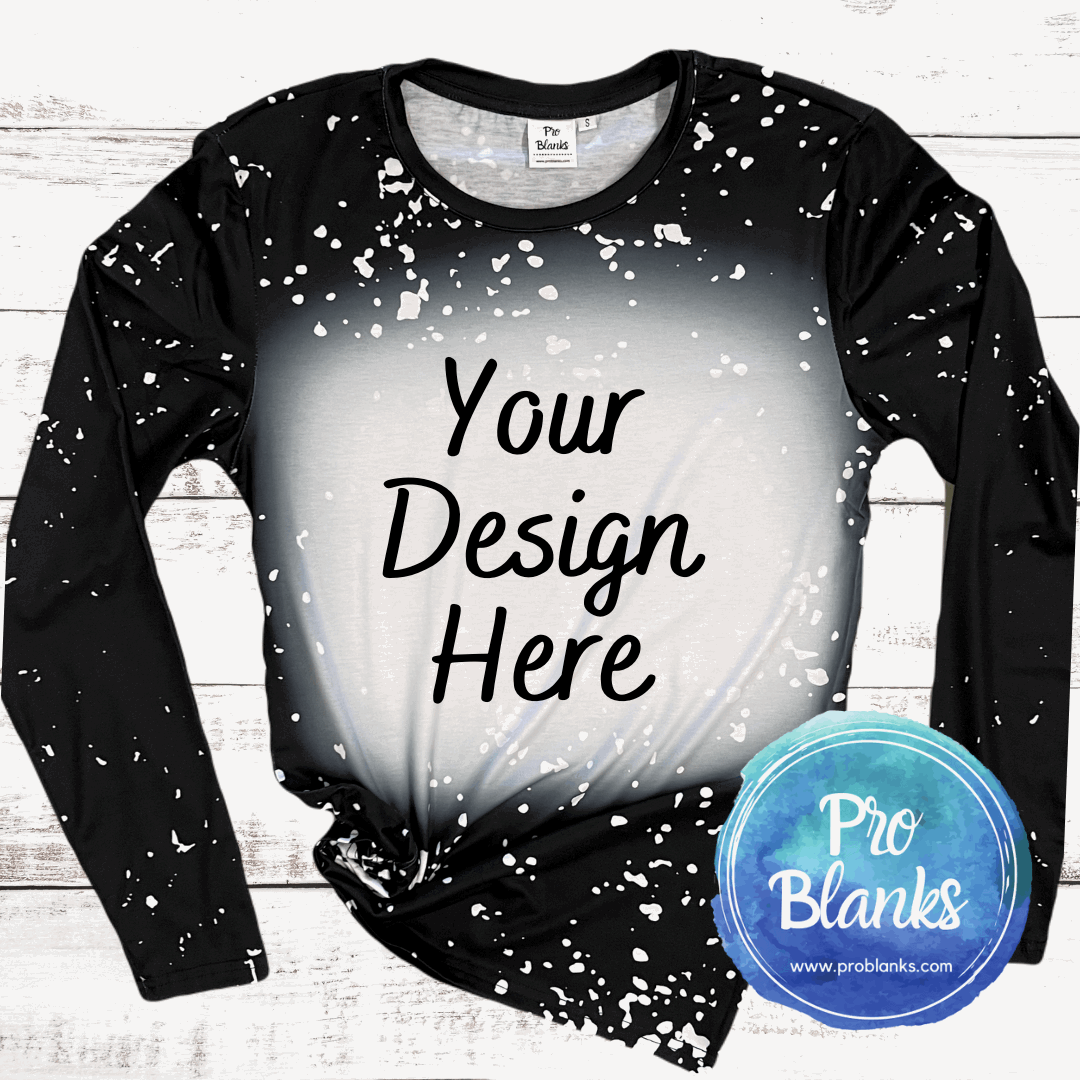 Black Faux Bleach Long Sleeve Mock-Up Digital Download