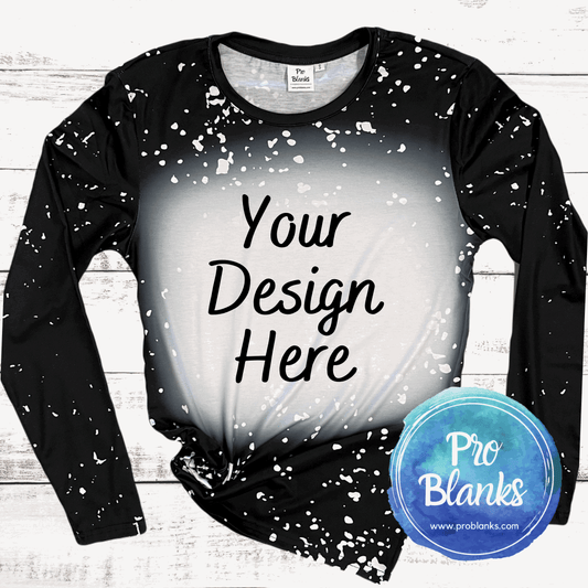 Black Faux Bleach Long Sleeve Mock-Up Digital Download