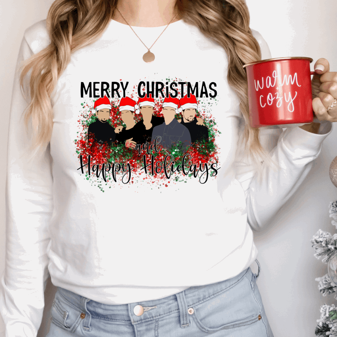 BoyBand Merry Christmas   - Ready to Press DTF Transfer Full Color