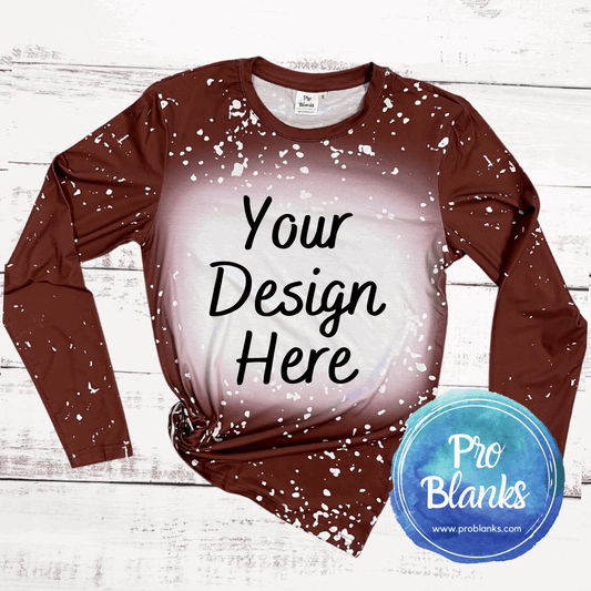 Brown Faux Bleach Long Sleeve Mock-Up Digital Download