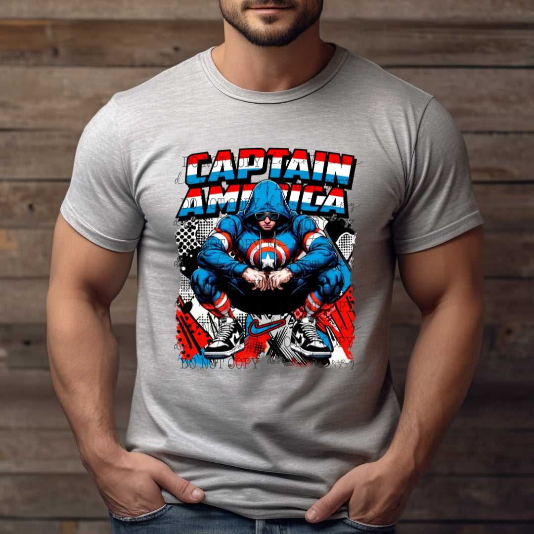 Captain America #2041 - Ready to Press DTF Transfer Full Color