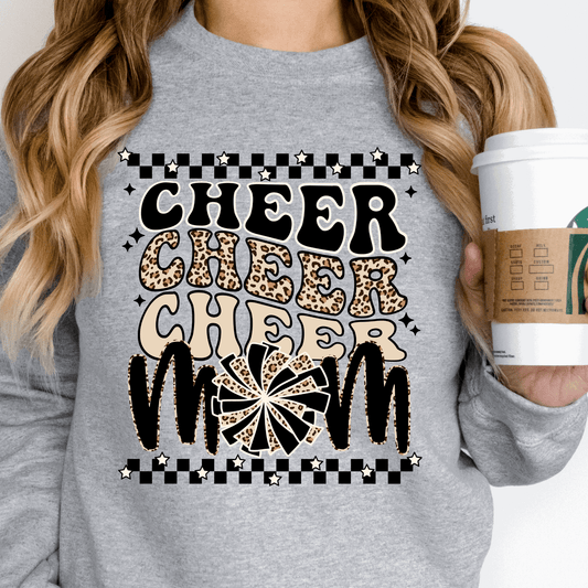 Cheer Cheer Cheer Mom- Ready to Press DTF Transfer Full Color